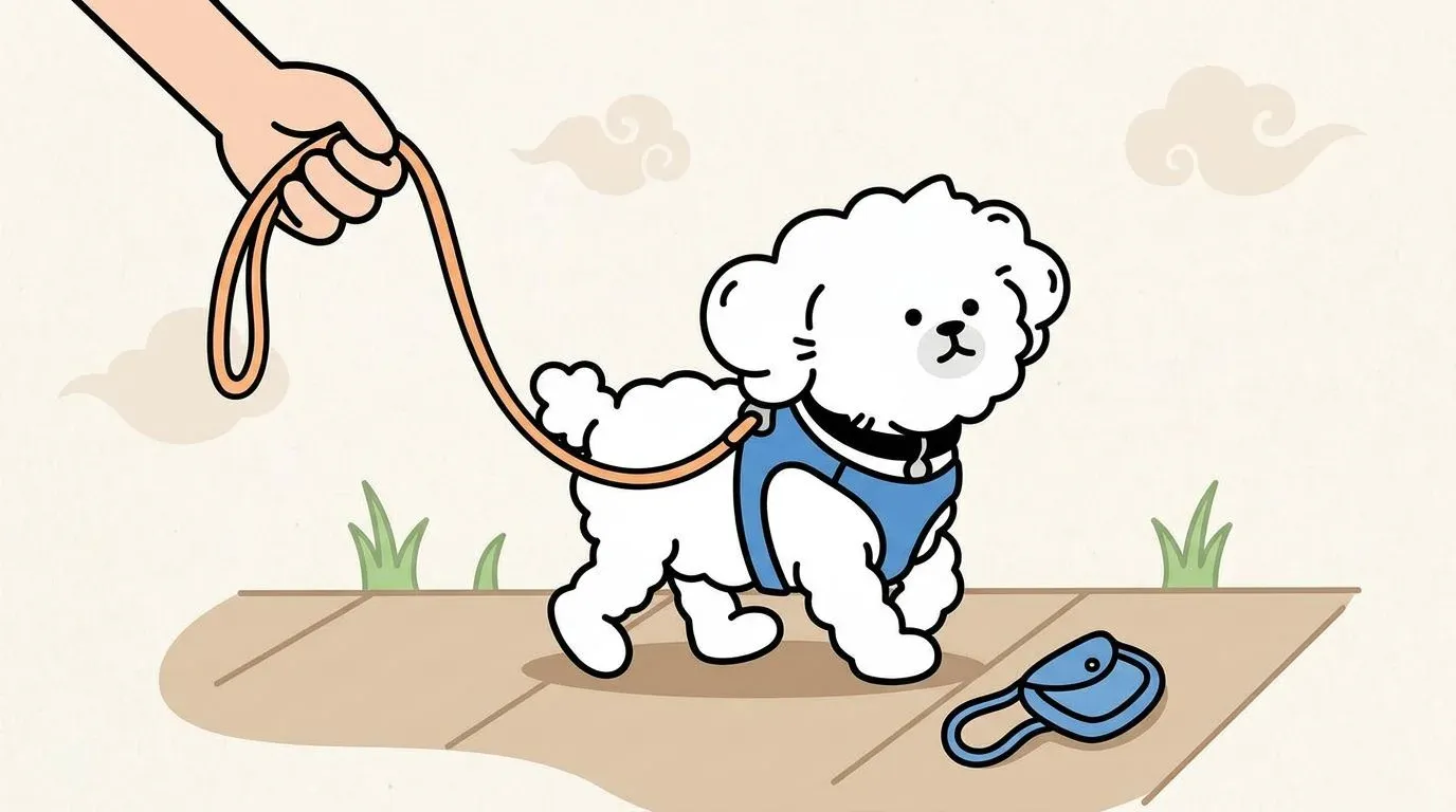 강아지 리드줄 산책 훈련