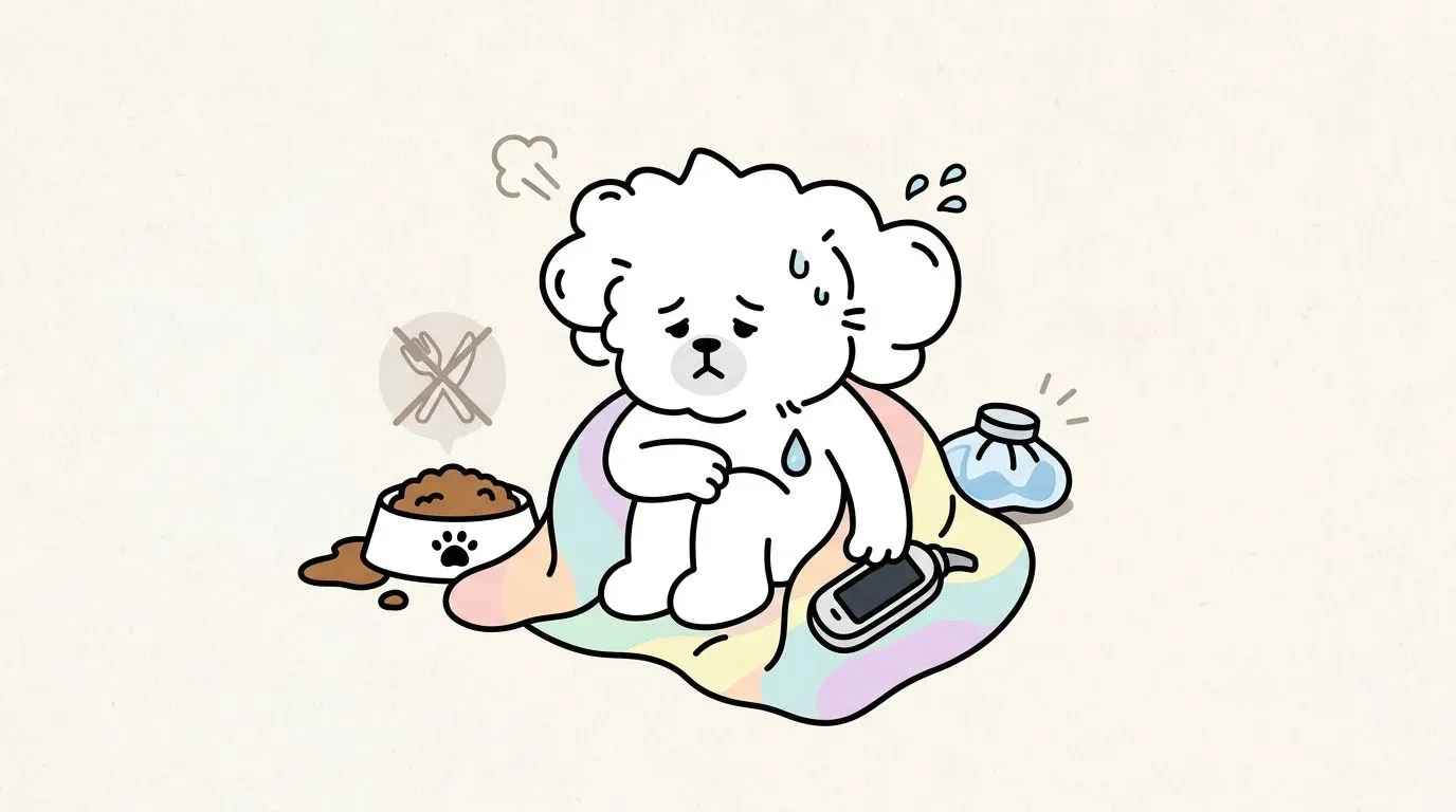 강아지가 아플때 하는 행동