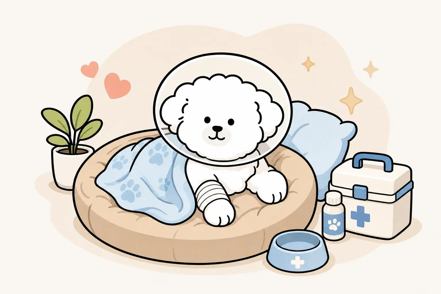 강아지 수술 후 회복 관리